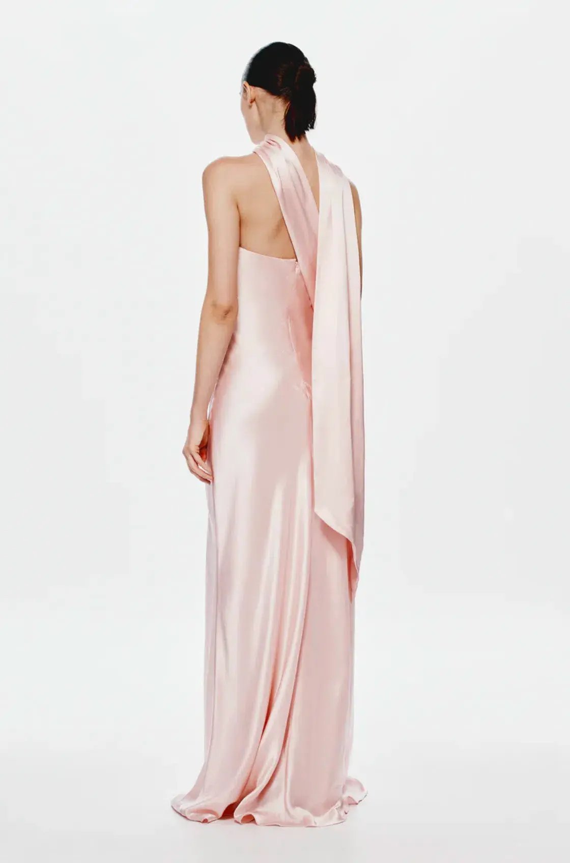 Misha Lilia Satin Maxi Dress in Rosewater Size 8/S photo 3