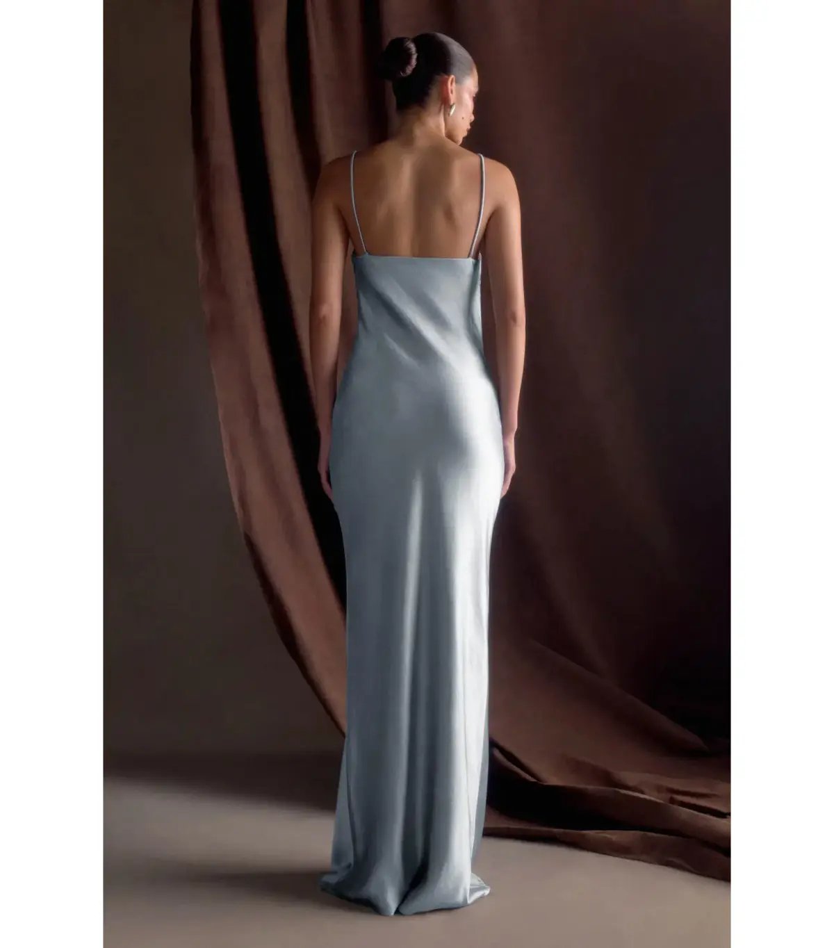 Meshki Lilly Sweetheart Satin Maxi Dress Frosted Blue Size S / AU 8 photo 3