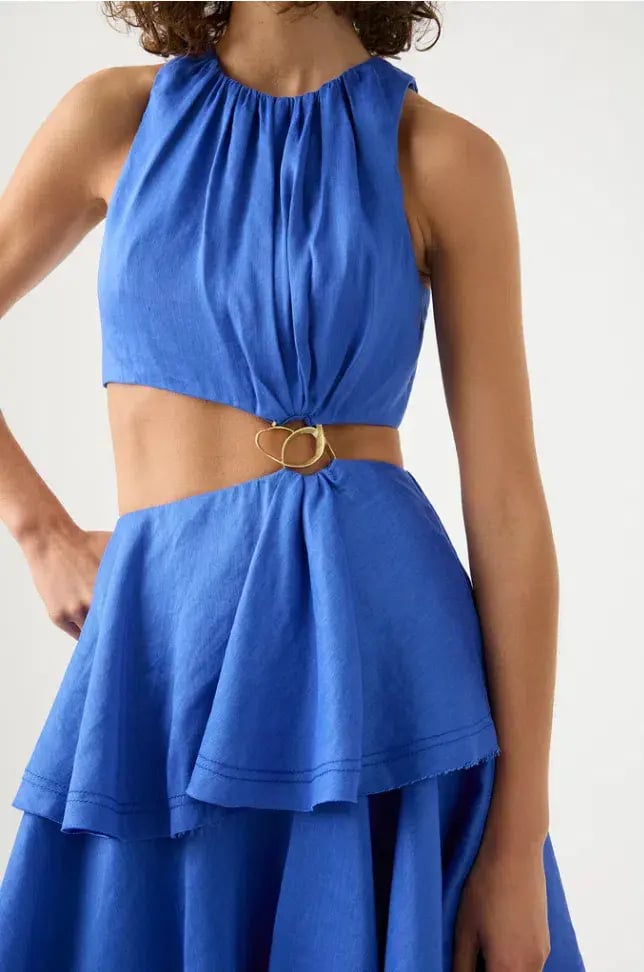 Aje Wave Cut Out Ring Midi Dress Marine Blue Size AU 6 photo 4