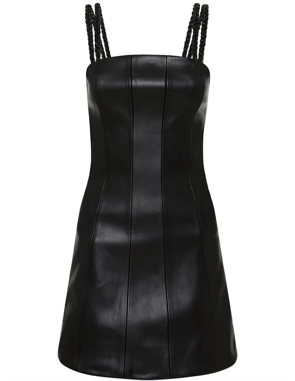 NEW Aje Osa Mini Vegan Leather Mini Dress Black Size 4 photo 4