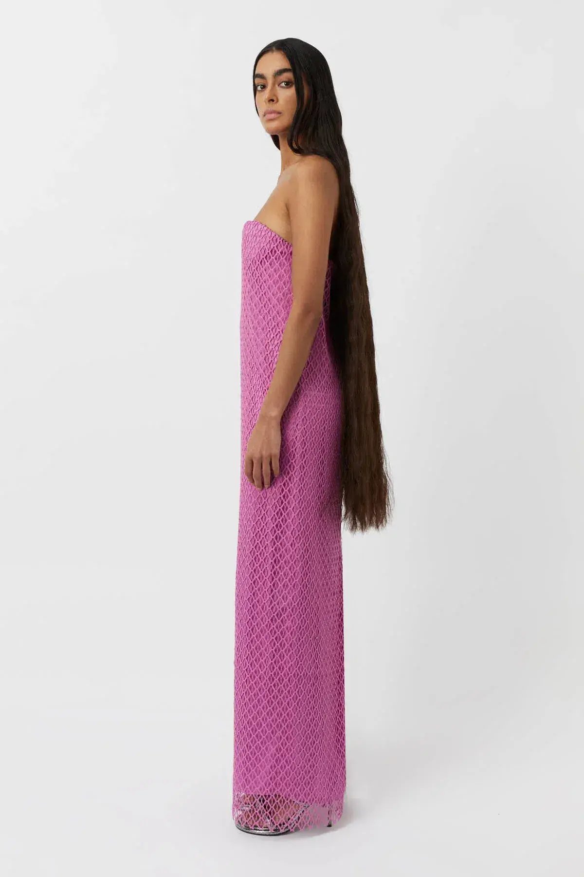 Camilla & Marc Sinclar Lace Maxi Dress Magenta Pink Size 8 photo 4