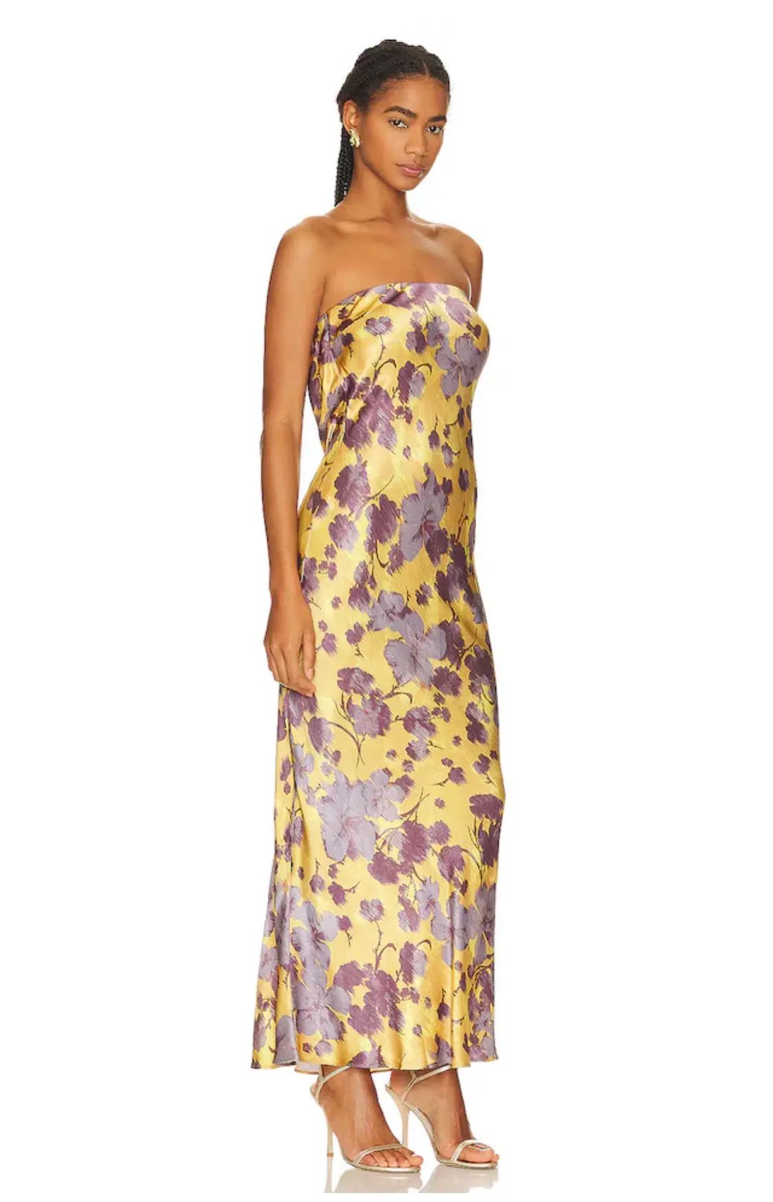 Bec & Bridge Moondance Bias Cut Low Cowl Back Strapless Maxi Dress in Golden Violet Size 12 photo 2