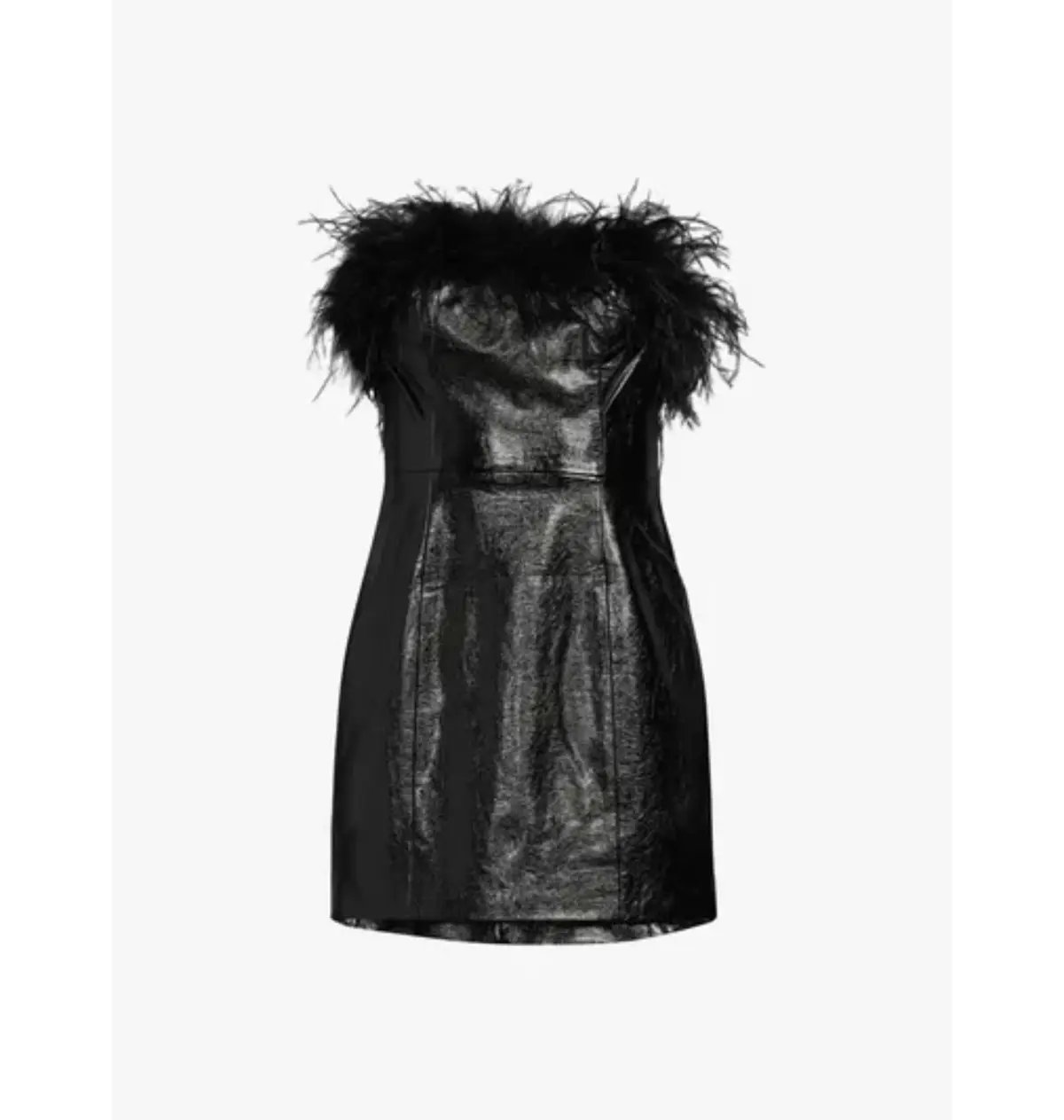 Kitri Poppy Vinyl and Feather Mini Dress Black Size AU 6 photo 7