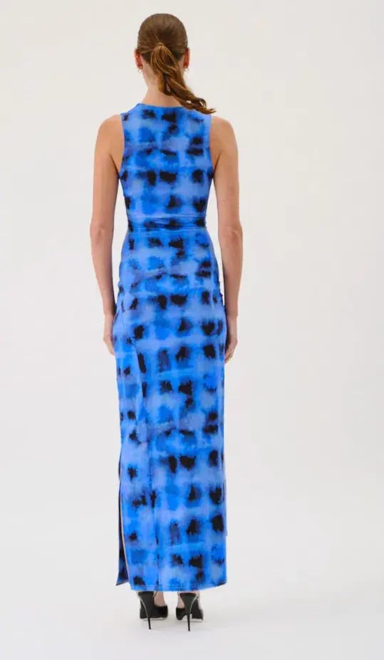 Suboo Shibori Sleeveless Reversible Twist Front Maxi Dress Blue Size S / AU 8 photo 3