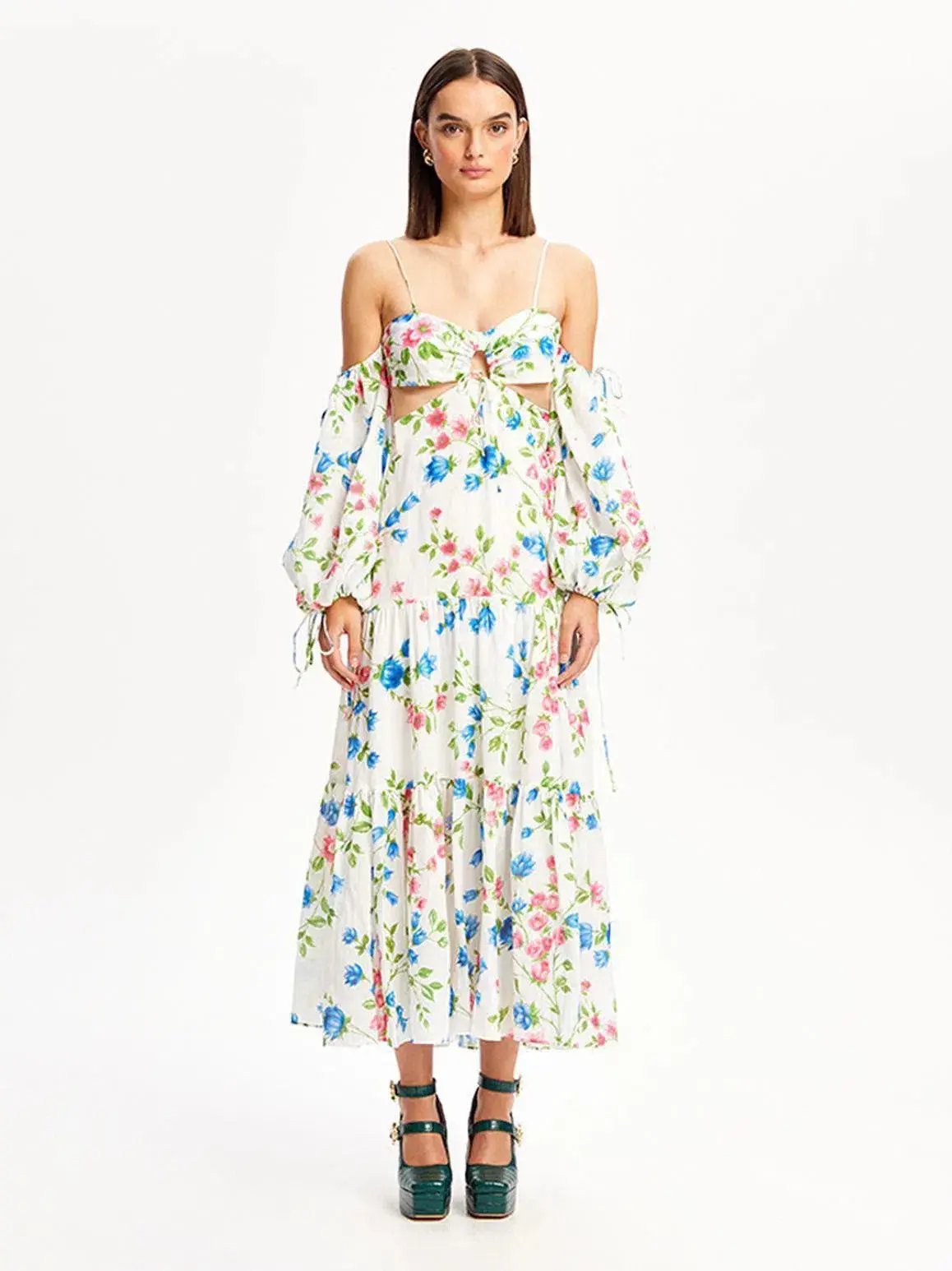 Alice McCall Rolling Meadows Midi Dress Bluebell Floral Print Size 10 photo 2