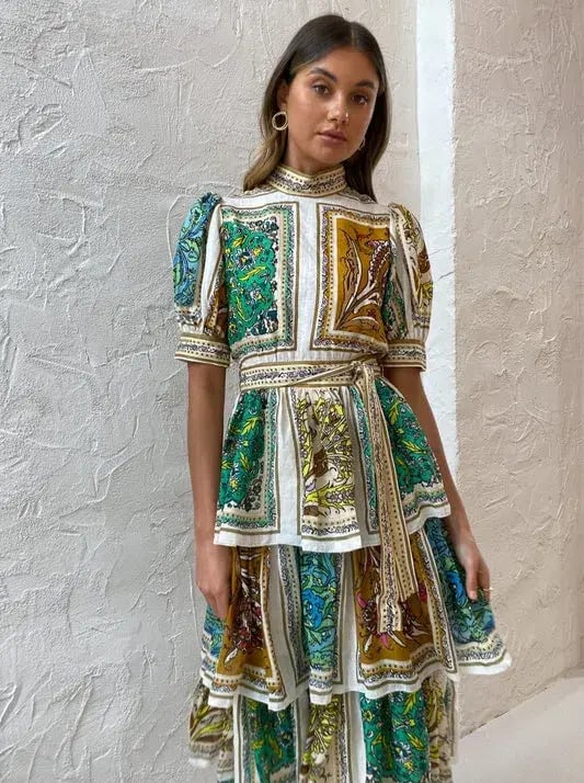 Alemais Delphine Tiered Dress Multi Size 8 photo 2