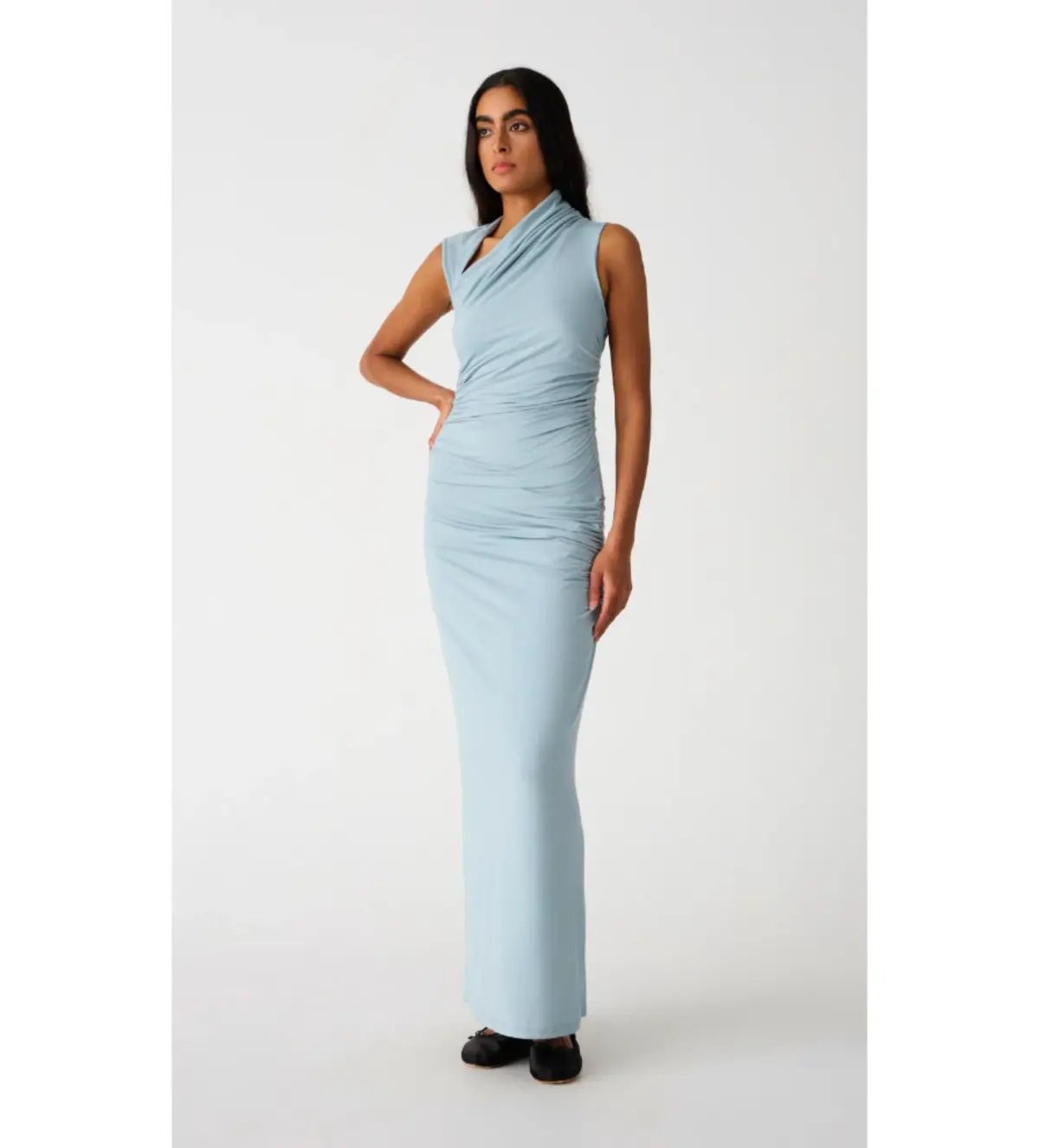 Misha Albie Jersey Maxi Dress Seafoam Blue Size 10/M photo 3