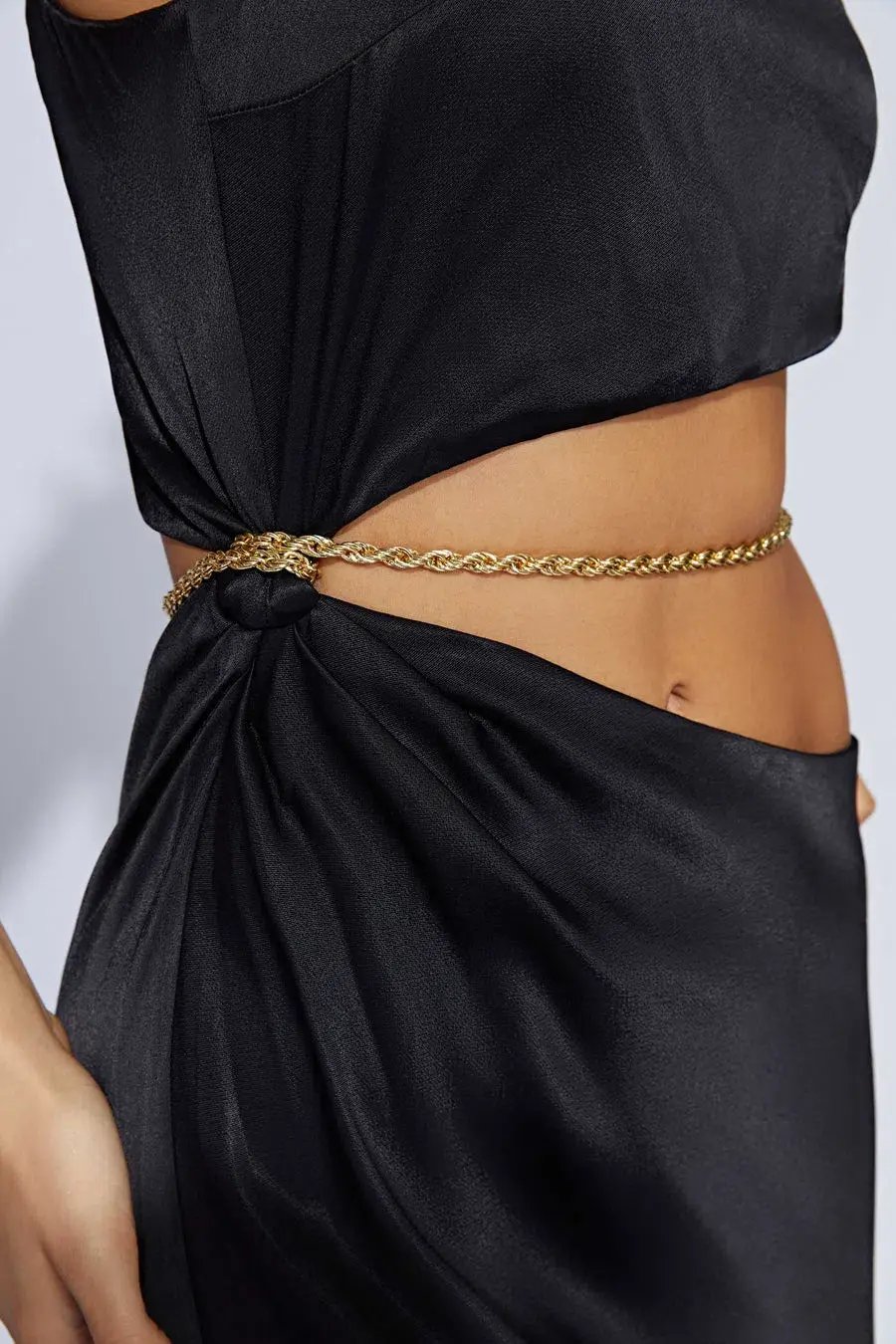 Meshki Clementine Chain Maxi Dress Black Size 10 / M photo 3