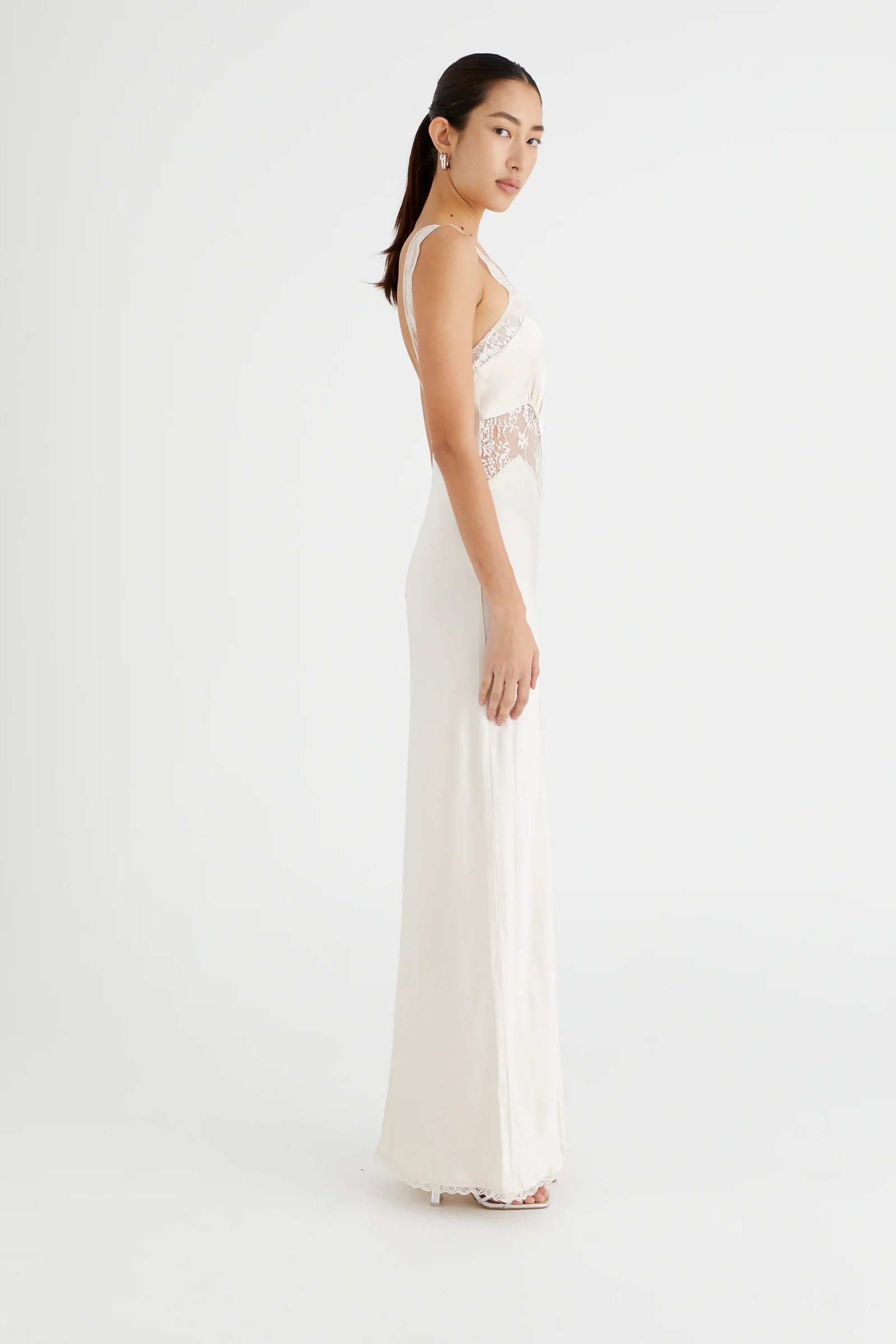 BENNI ROBBIE SATIN SLIP DRESS - CHAMPAGNE photo 3
