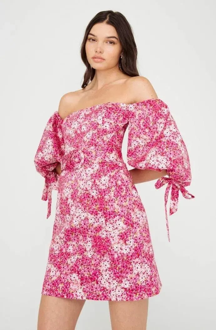 Sheik Ditsy Floral Dress Pink Size 6 photo 2
