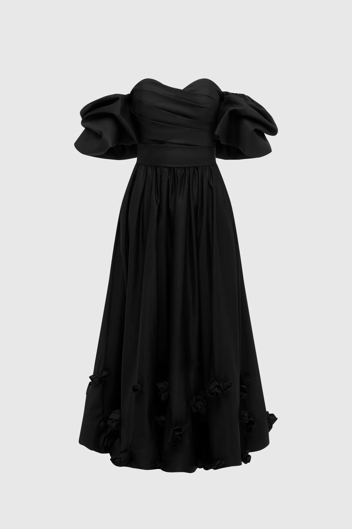 LEO LIN MIRANDA ROSE MIDI DRESS - EBONY photo 4