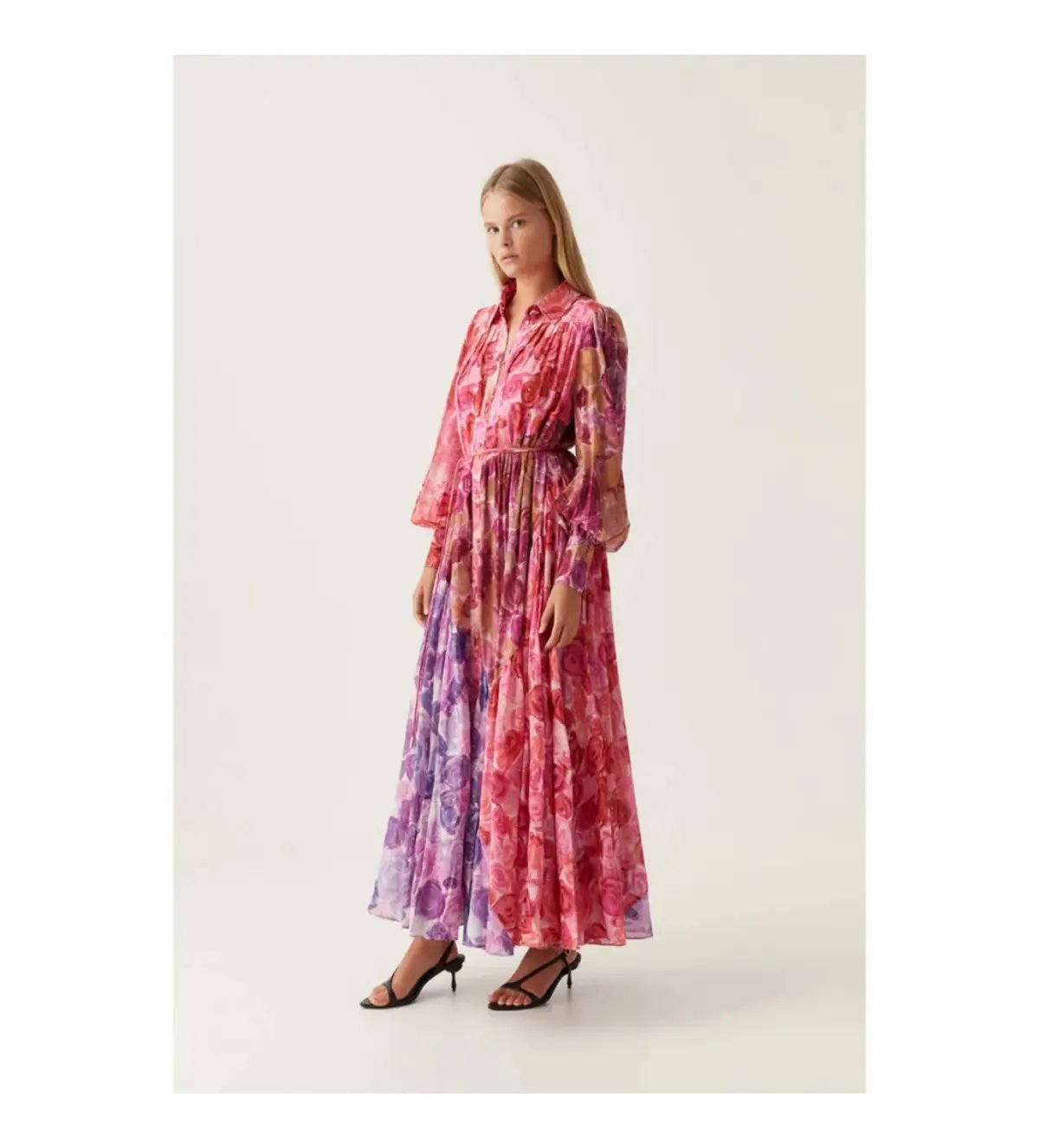 Aje Collisions Smock Maxi Dress Multi Floral Size 10 photo 2