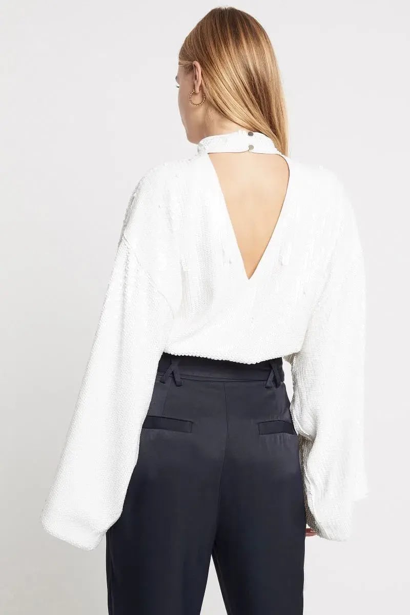 Sass and Bide Tell Me Tonight Top White Sequin Size 8 photo 3