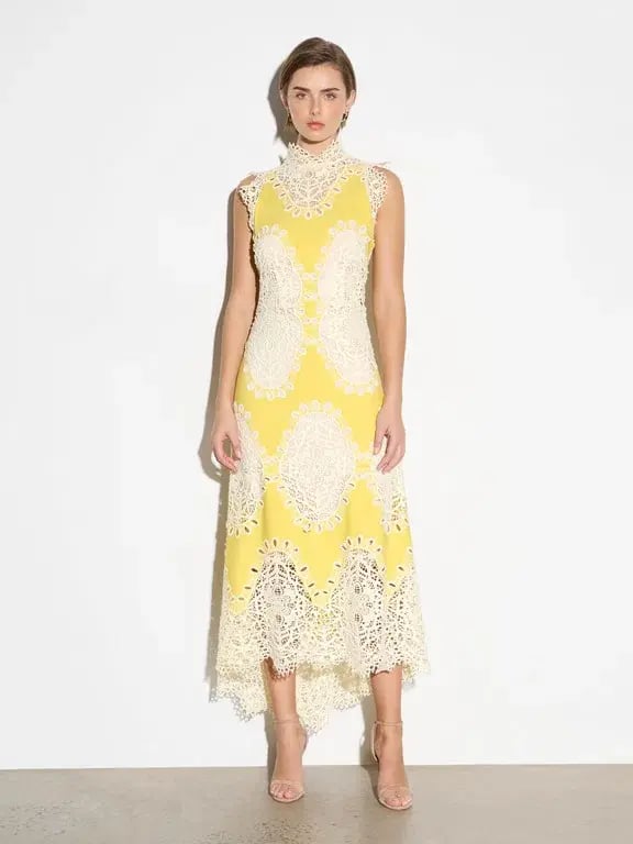 Moss and Spy Mimosa A line Dress Yellow Size 14 photo 3