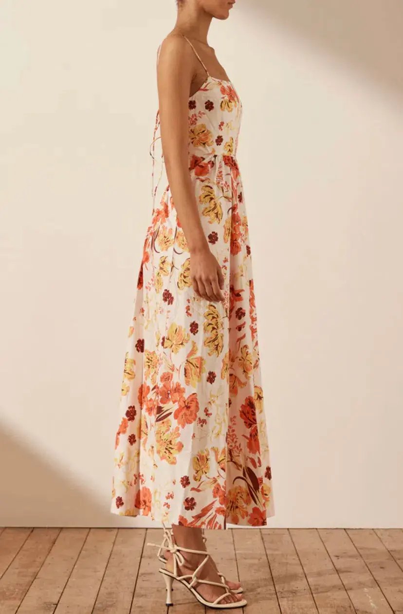Shona Joy Kalani Low Open Back Midi Dress Floral Size 14 / XL photo 4