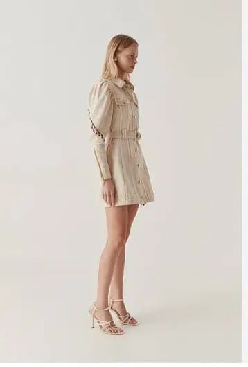 Aje Effie Braided Denim Dress Mini Size 6 photo 3