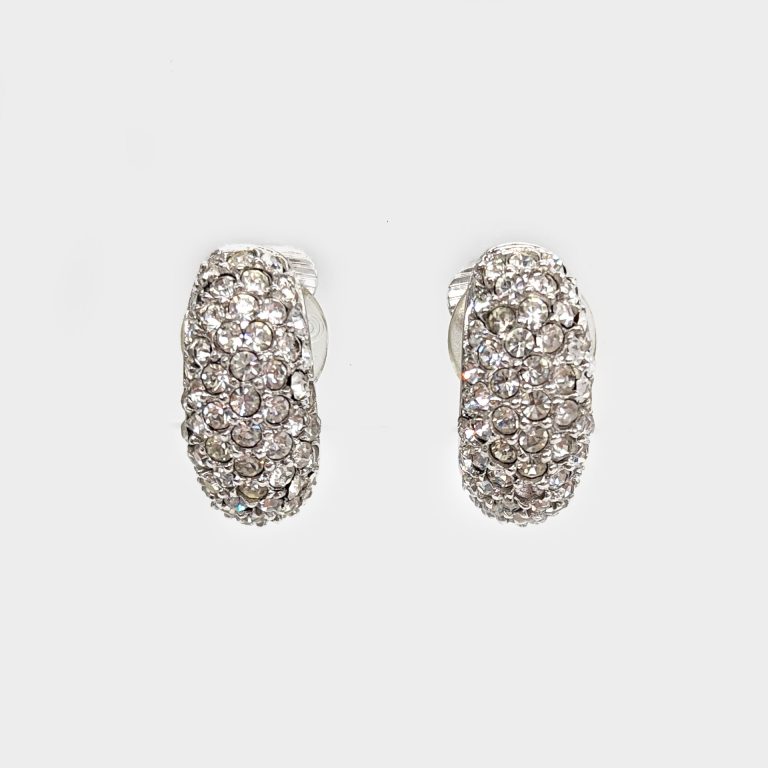 Dior Vintage Swarovski Silver Crystal Earrings photo 2