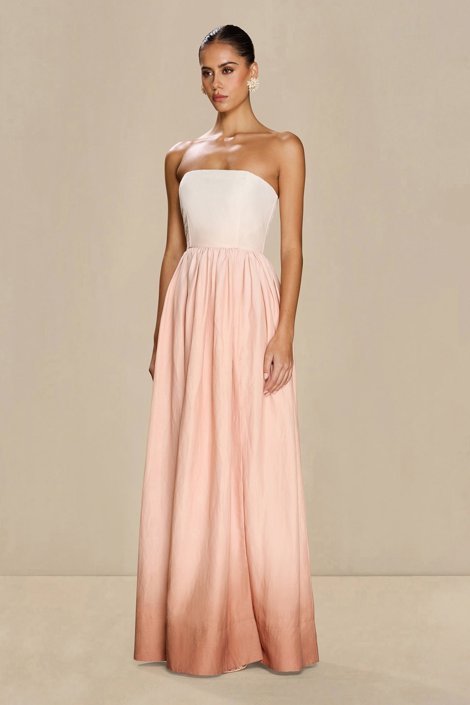 SONYA MIRAL GOWN - CHESTNUT BLUSH OMBRE photo 2