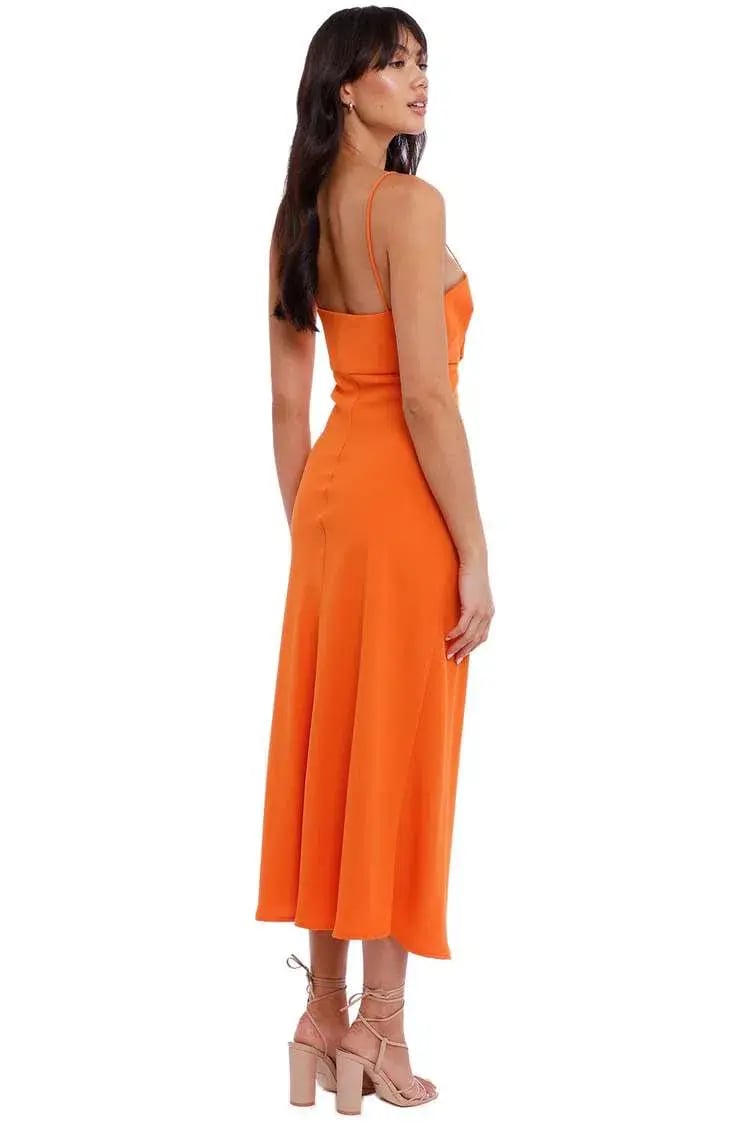 By Johnny Nicole Bias Dress Orange Size 12 photo 2