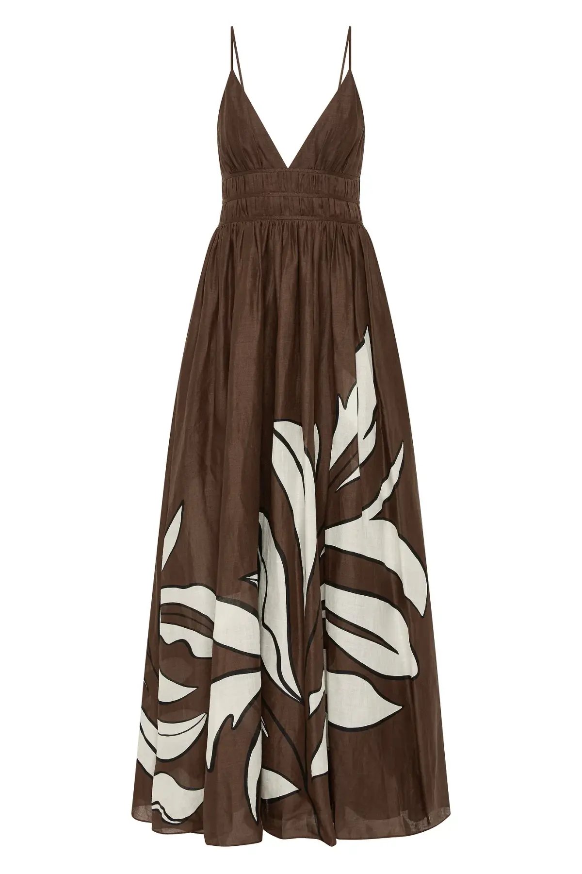 Aje Planetary Maxi Dress Abstract Fern Carob Size 8 photo 4