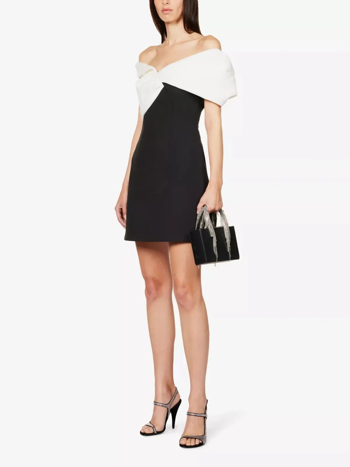 Rachel Gilbert Matteo Asymmetrical Mini Dress Black/White Size 1 / AU 8 photo 2