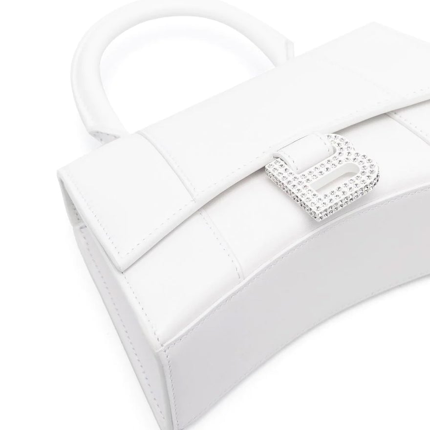 Balenciaga White Hourglass Crystal Logo Xs photo 2