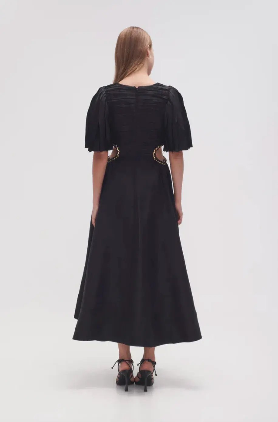 Aje Monica Chainlink Midi Dress in Black Size 6 photo 2