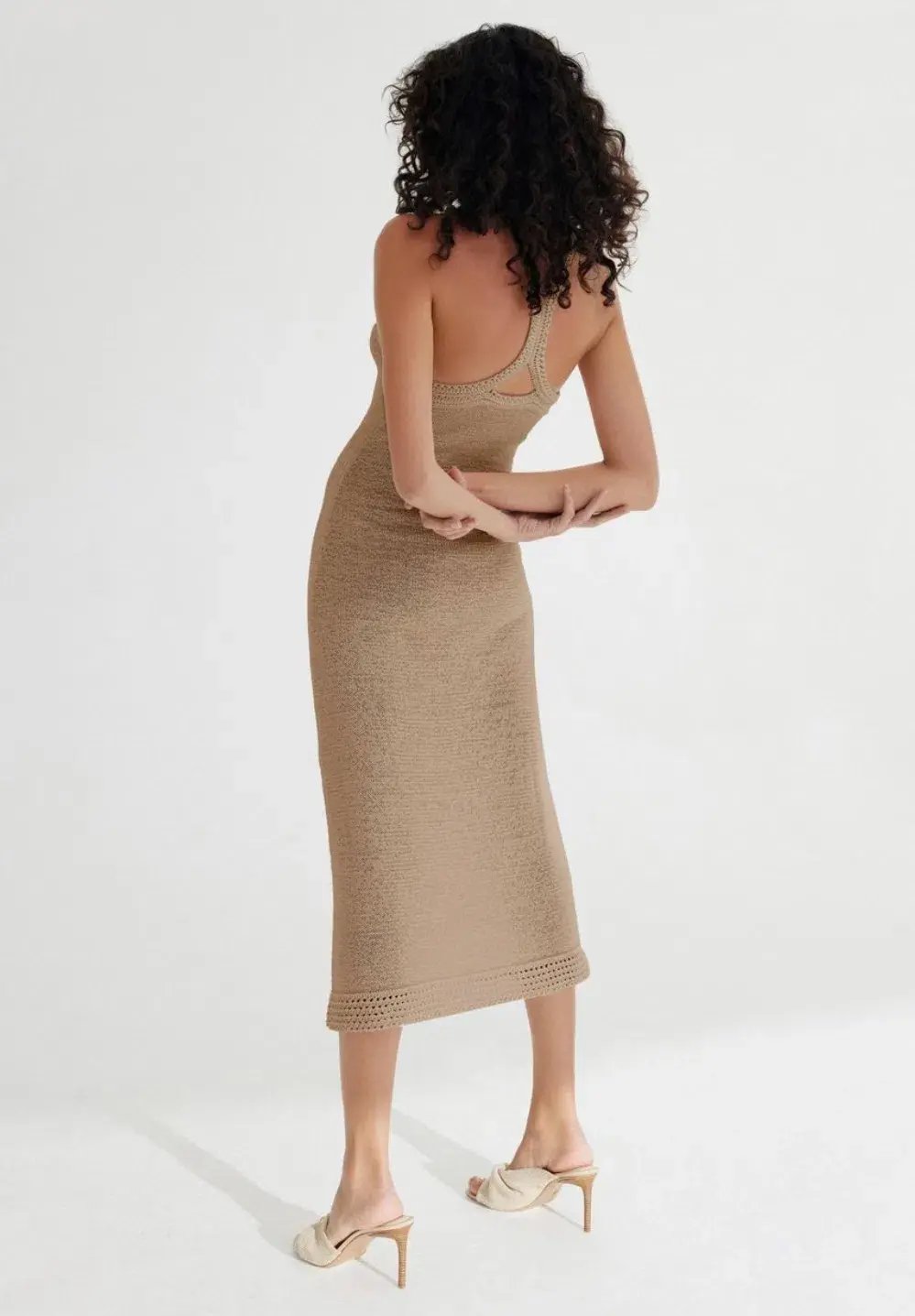 Significant Other Saoirse Midi Dress Biscuit Size 6 photo 2