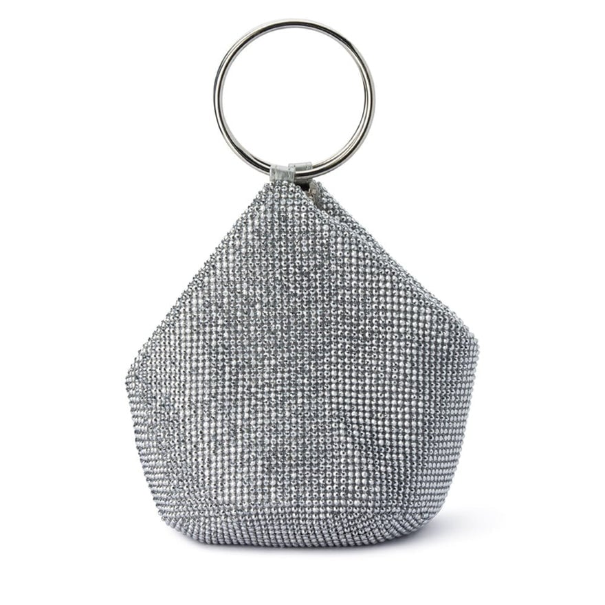 Olga Berg Ellie Crystal Mesh Bag - Silver photo 2