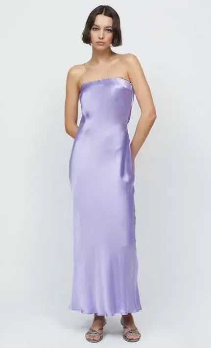 Bec & Bridge Moon Dance Strapless Midi Dress Lilac Size 8 / S photo 3