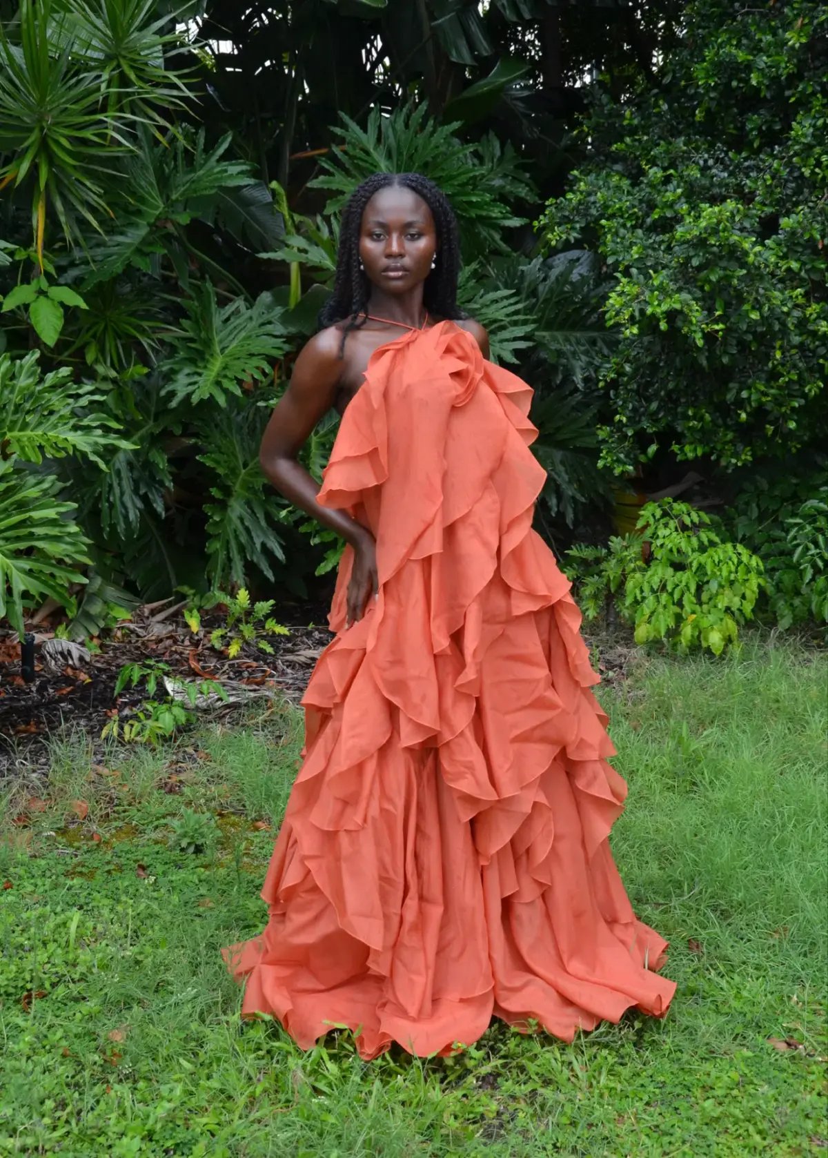 Pandorea Layered Maxi Dress - Coral Clay Aje size 12 photo 2