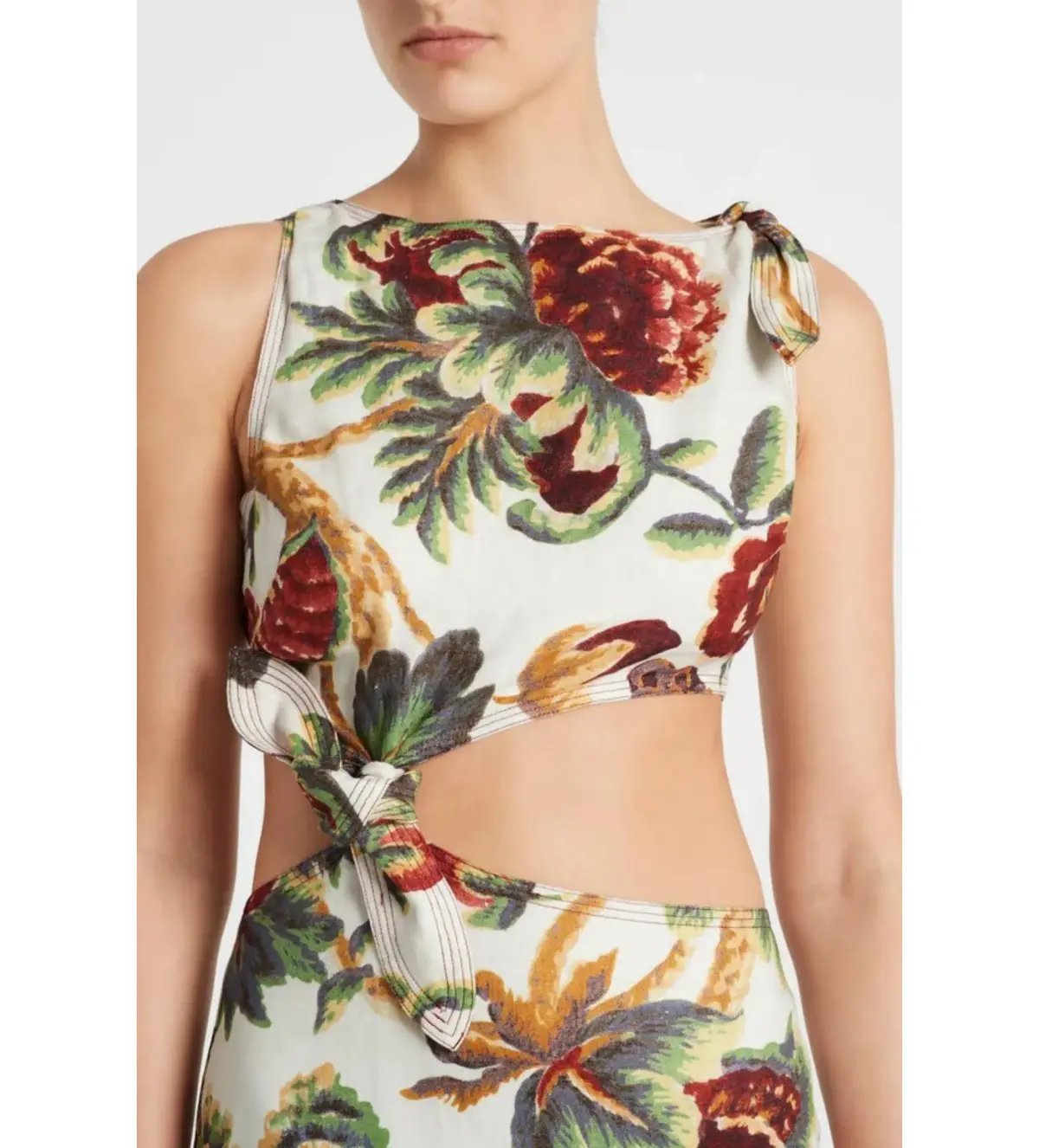Sir The Label Ambroise Knot Midi Dress Floral Print Size 0 / AU 6 photo 2