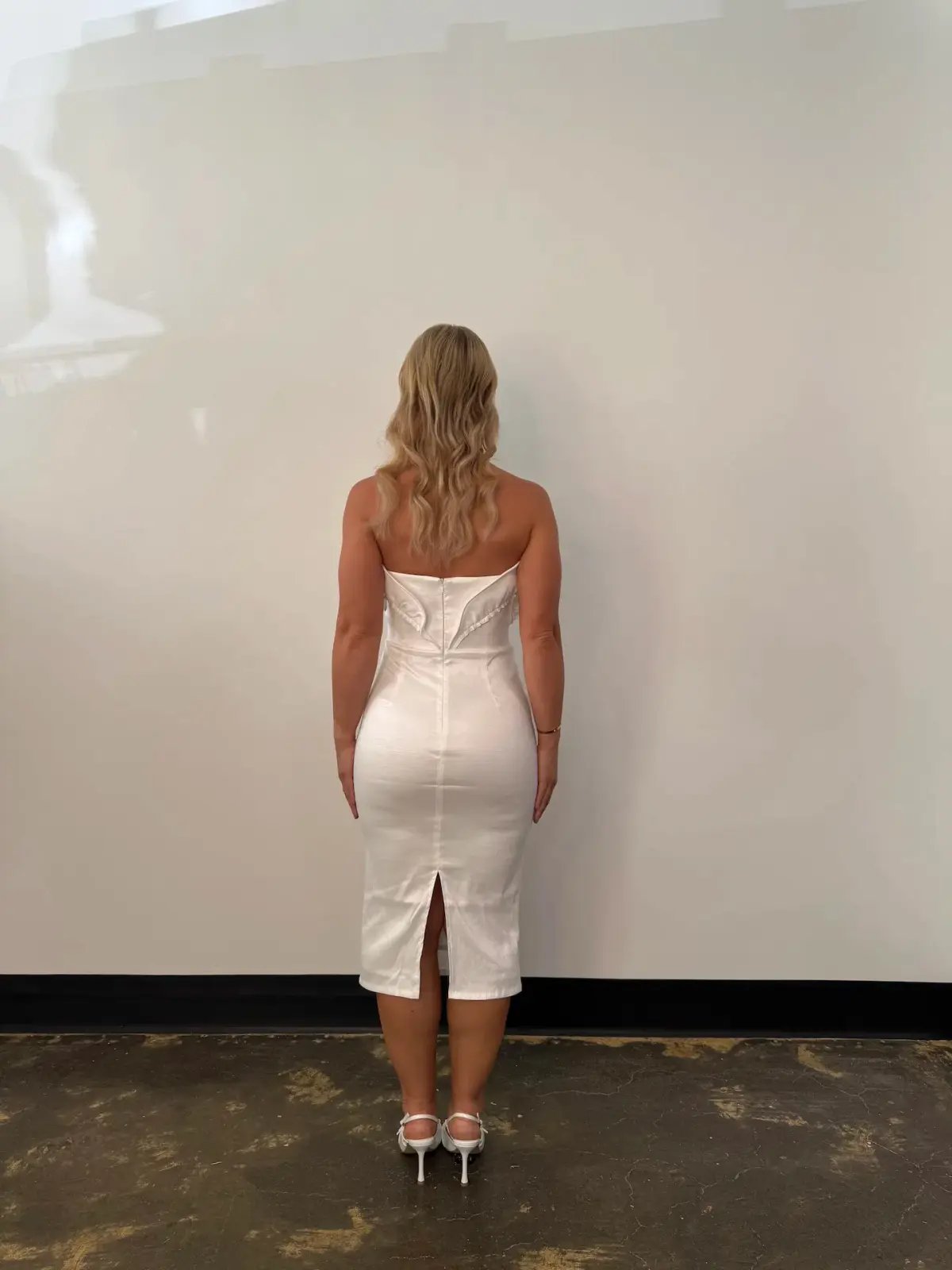 Elle Zeitoune Marley Midi Dress in White Size AU 12 photo 2