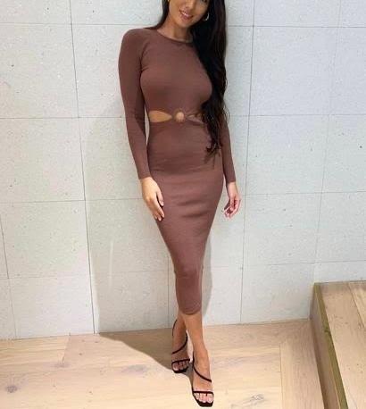 KOOKAI - Lola Long Sleeve Midi - Brown photo 2