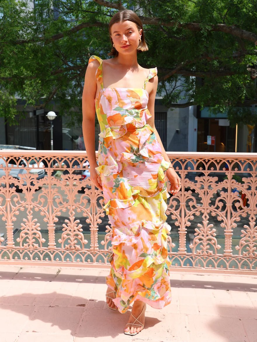 By Nicola - Emiliano Frill Maxi Dress In Floral Confetti photo 2