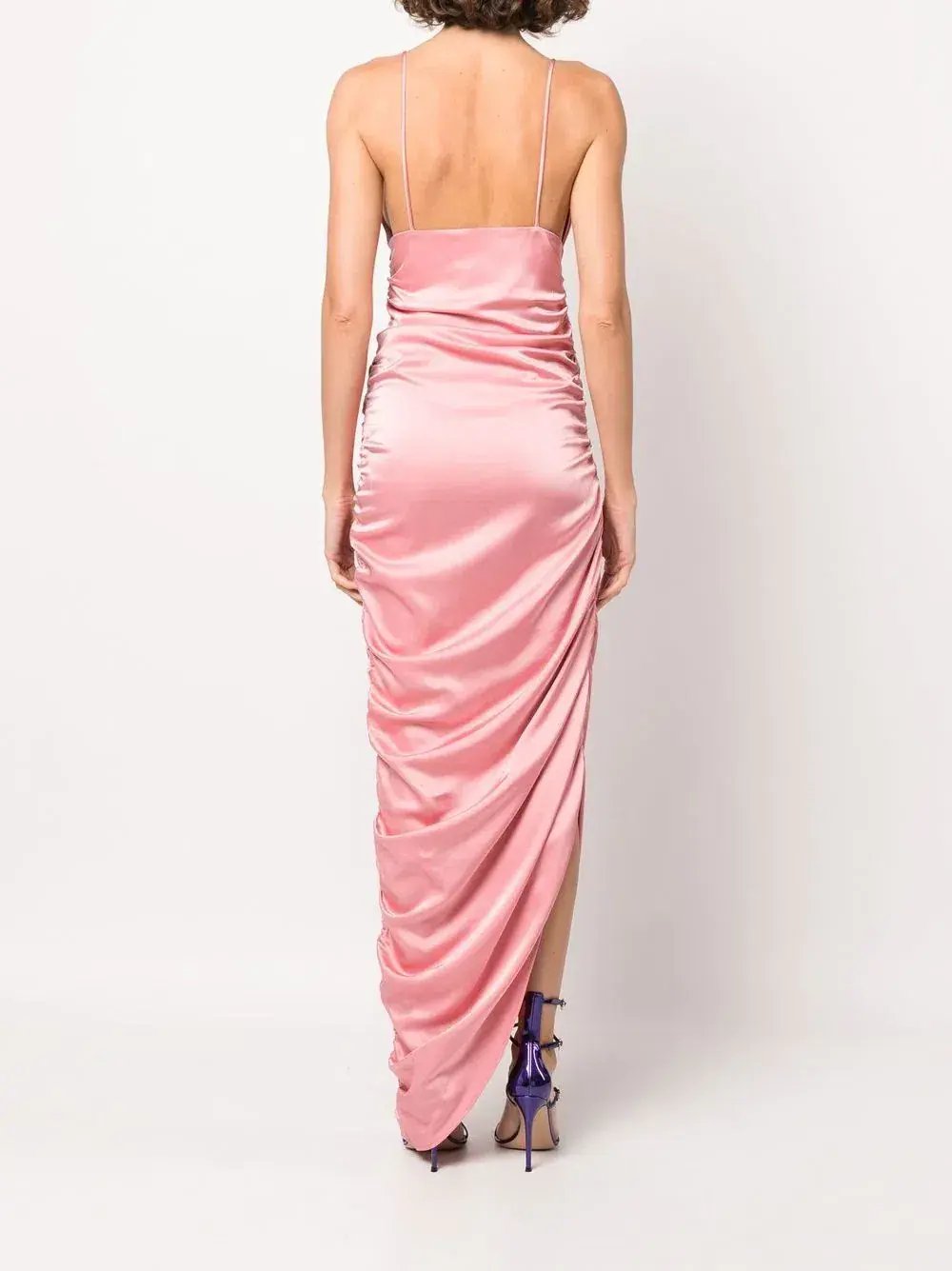 Paris Georgia Fred Bustier Ruched Maxi Dress Pink Size 8 photo 2