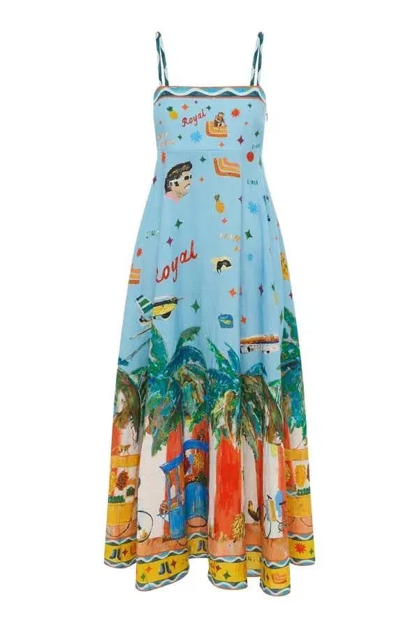 ALEMAIS All Aboard Midi Sundress Size 10 Au photo 14