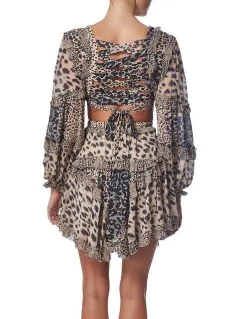 Zimmermann Allia Cut Out Mini Dress Print Size 0 / AU 8 photo 3