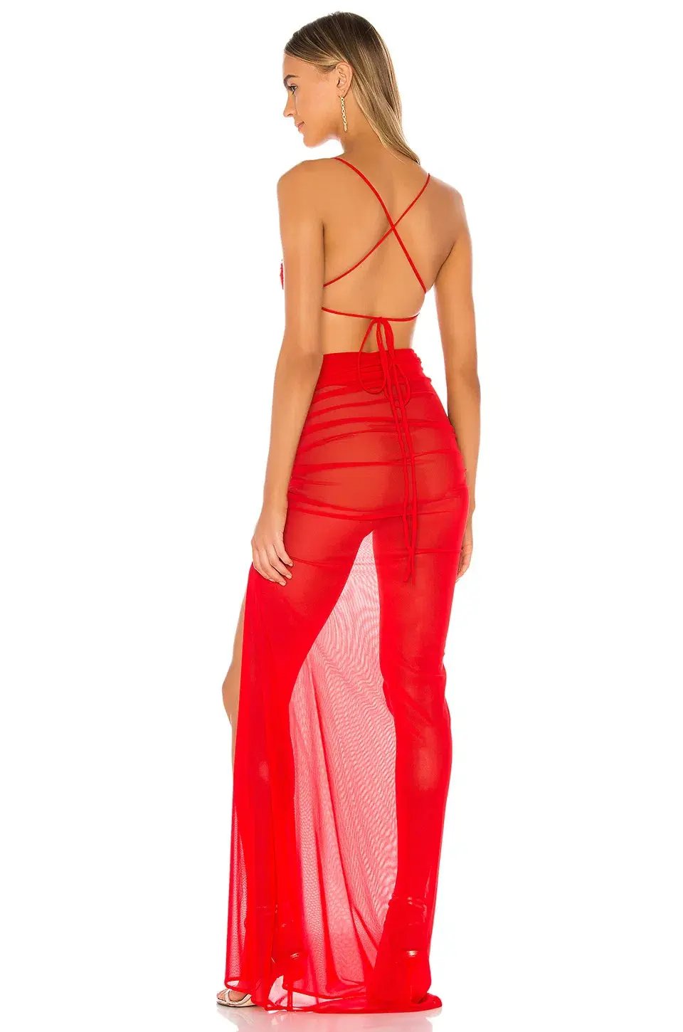 Michael Costello Follie Gown Red Size 6 photo 2