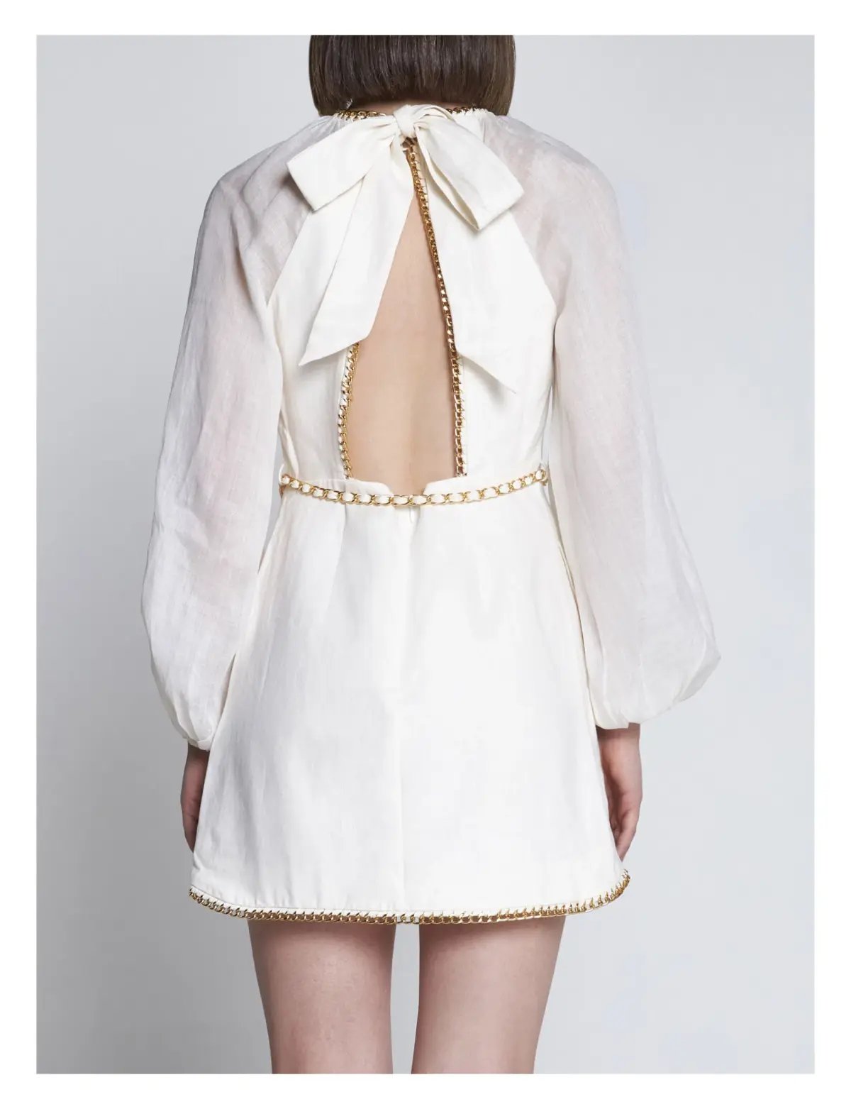 Zimmermann Rouleau Chain Mini Dress Cream Size 2/Au 12 photo 2