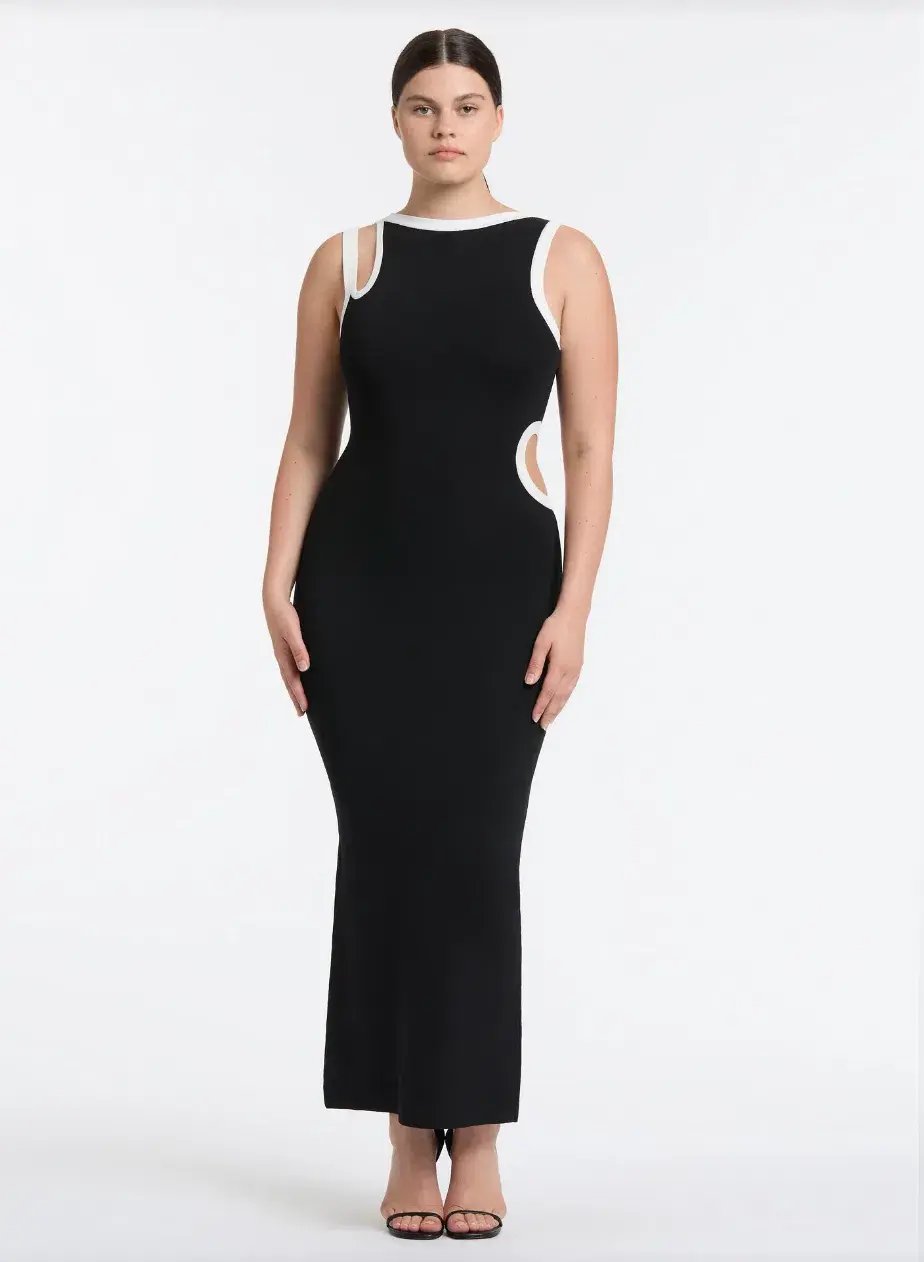 Sir the Label Evalina Cut Out Dress Black Size 2/Au 10 photo 3