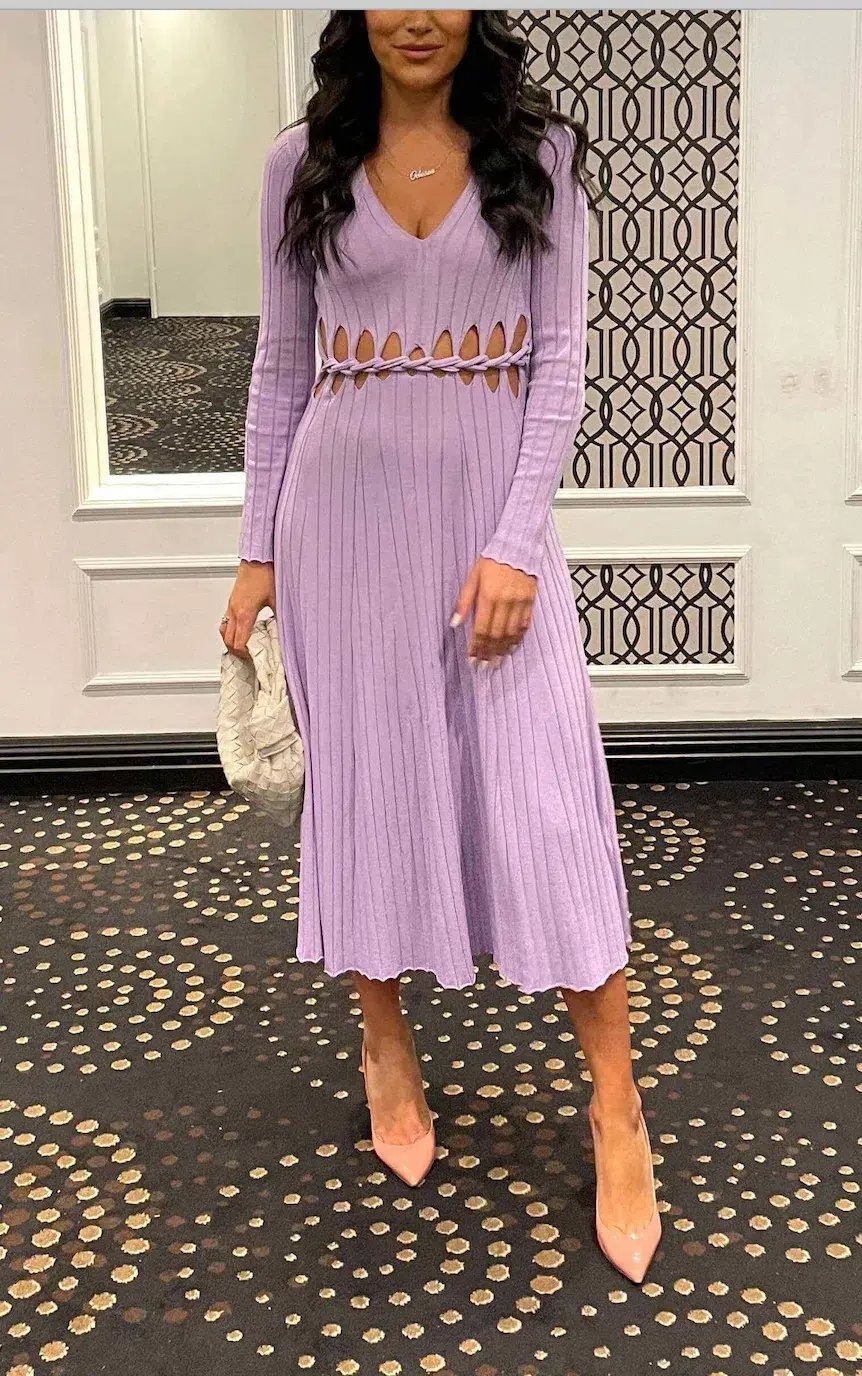 Dion Lee Pinnacle Braid Dress In Violet Size 6 photo 3