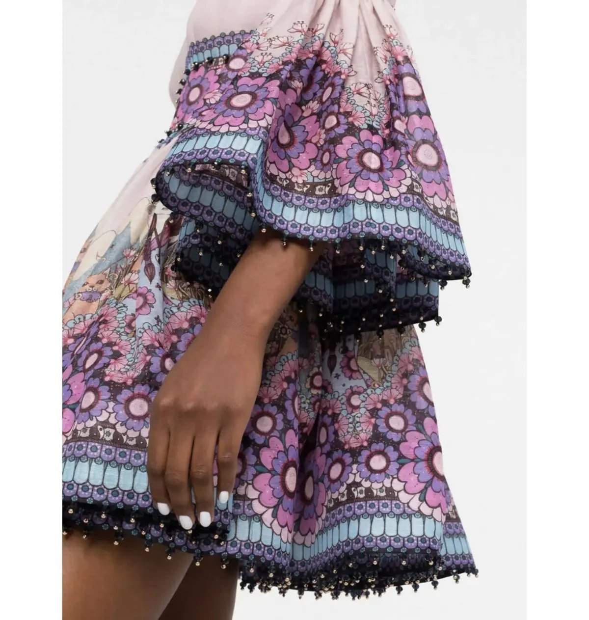 Zimmermann Celestial Bell Sleeve Mini Dress Gemini Zodiac Print Size 3 / AU 14 photo 3