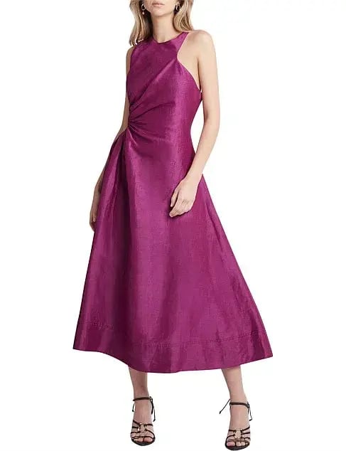 Aje Chateau Cut Out Midi Dress Fuchsia Size 8 photo 2