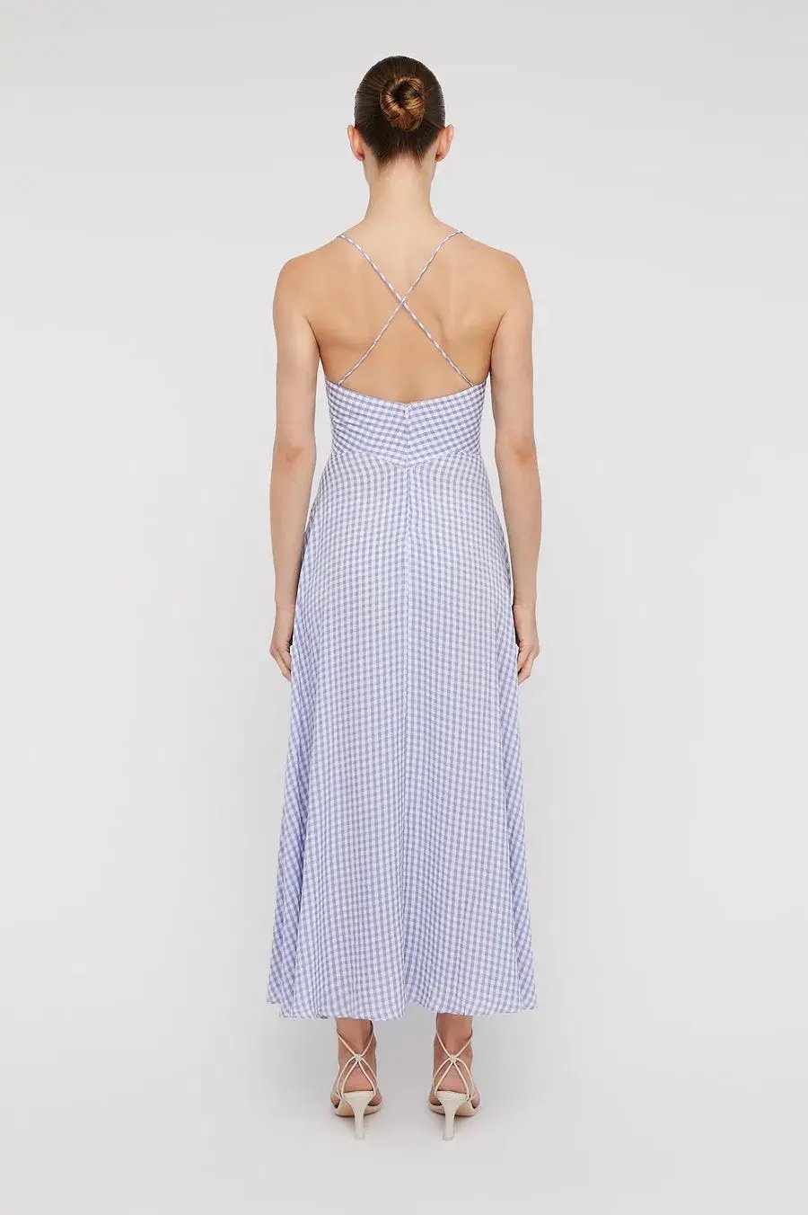 Scanlan Theodore Strappy Gingham Dress Mauve Size XS/Au 6 photo 2