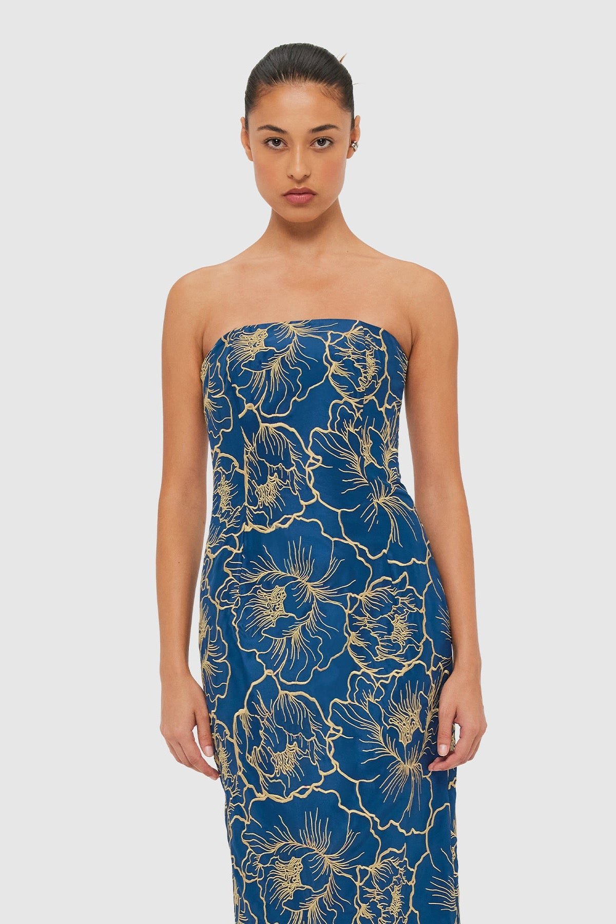LEO LIN RAYNA BUSTIER MAXI DRESS - MARINE BLUE photo 4