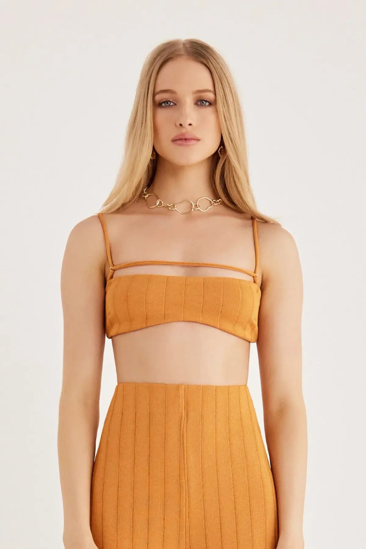 Rumer Matilda Crop & Pants Set Orange Size 8 photo 2