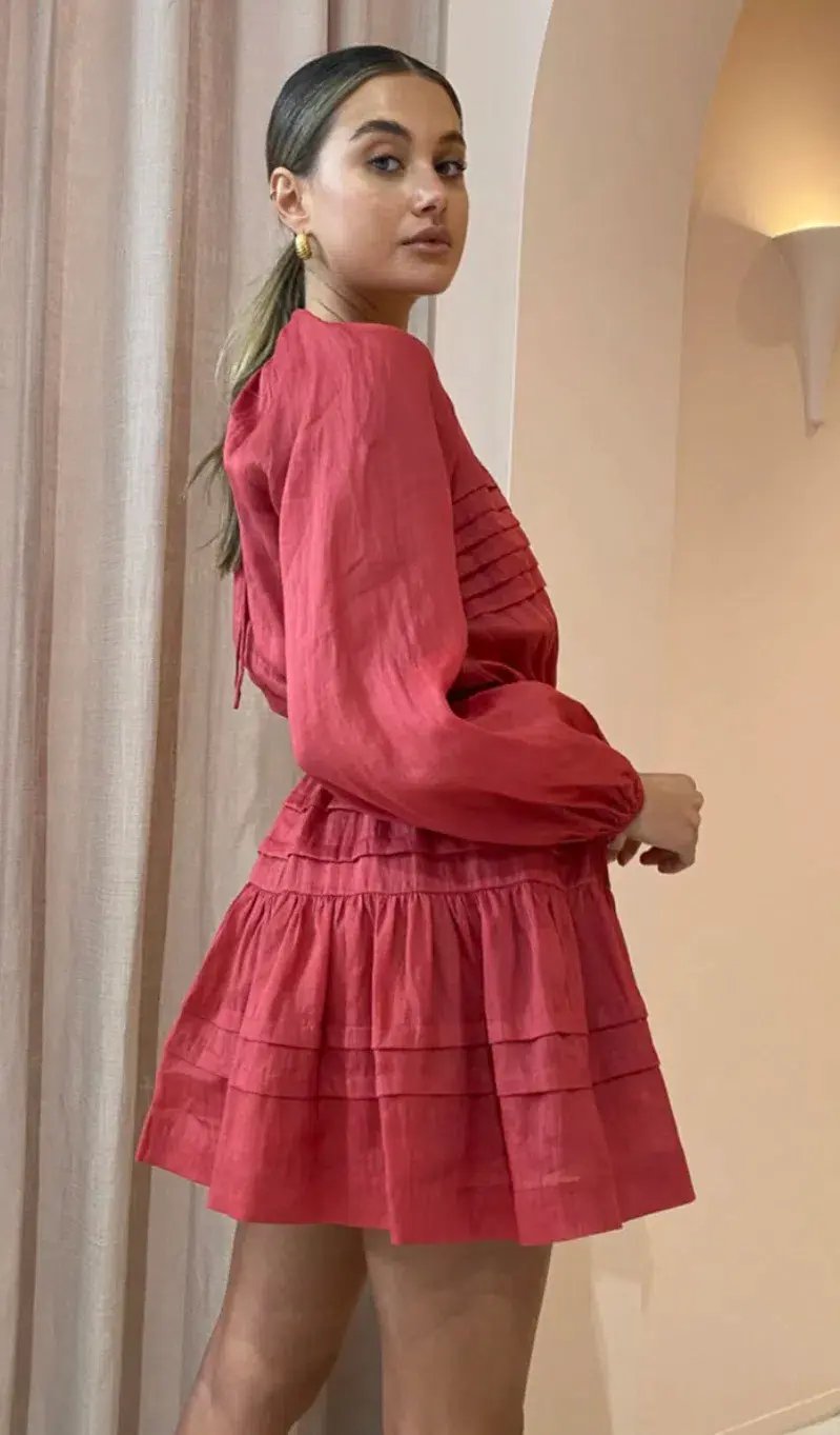 Issy Flourishes Dress Rouge Size 12 photo 3