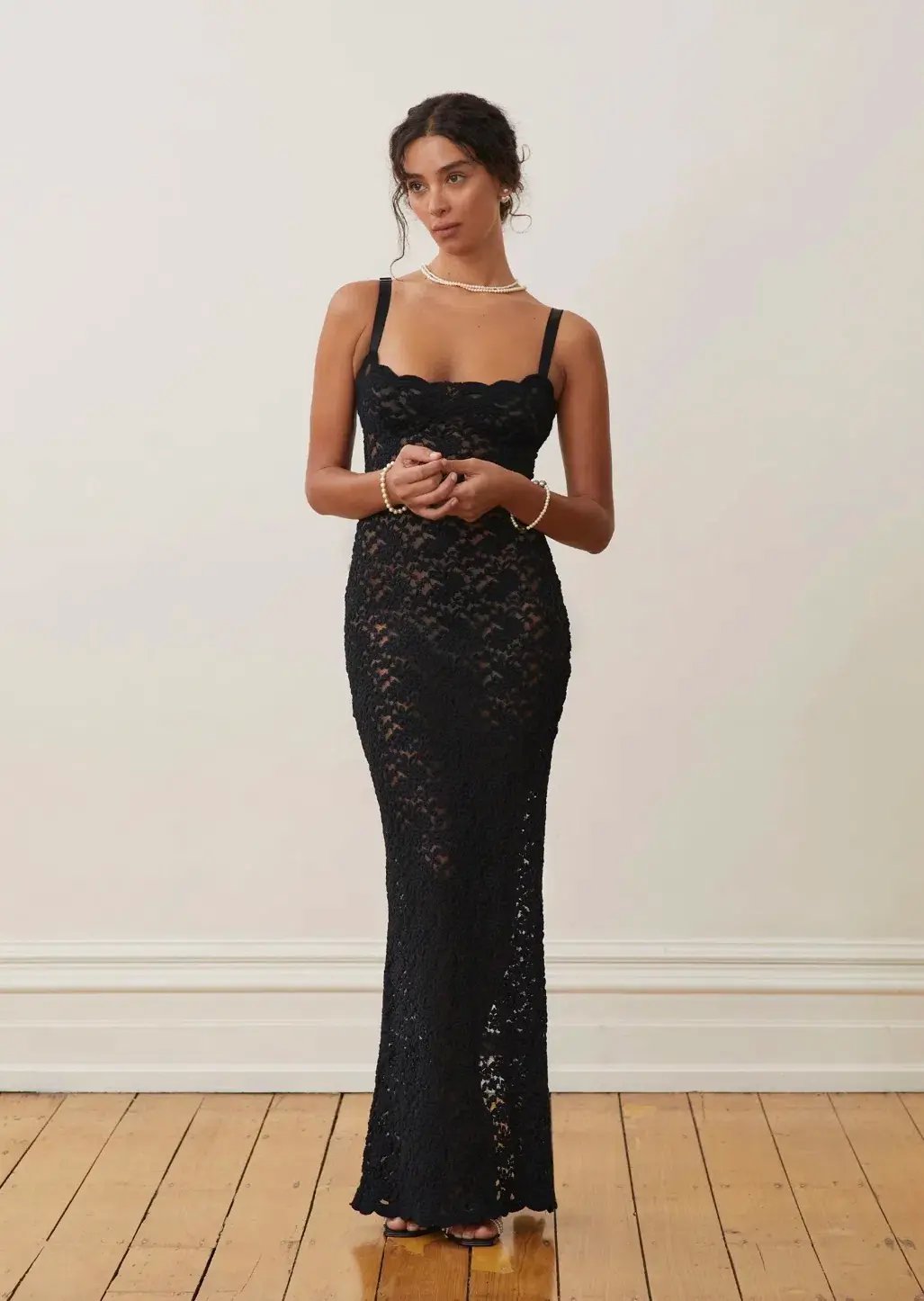 Arcina Ori Margot Black Lace Maxi Dress Size S/Au 8 photo 2