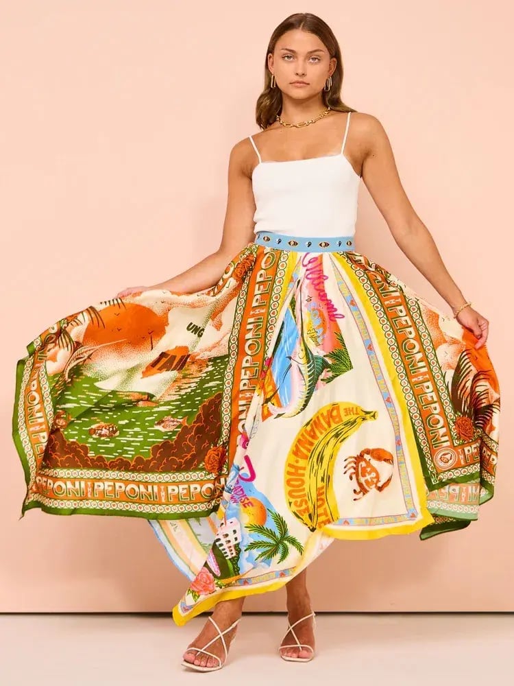 Alemais Samaki Scarf Top & Paradiso Silk Scarf Skirt Set Multi Size 10 AU photo 5